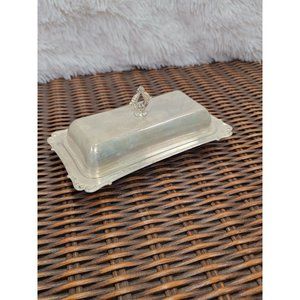 Vintage Crescent 79 Silver Glass Lined Butter Dish